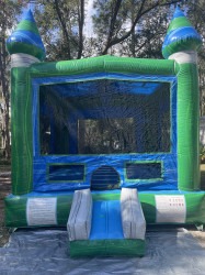 Green marble bounce house